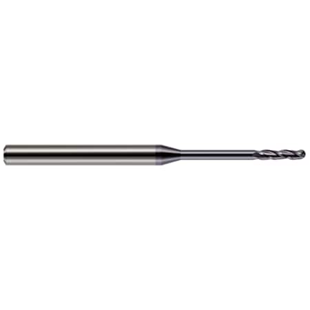 Harvey Tool Miniature End Mill - Ball - Long Reach, Long Flute, 0.0930" (3/32), Shank Dia.: 1/8" 13893-C3